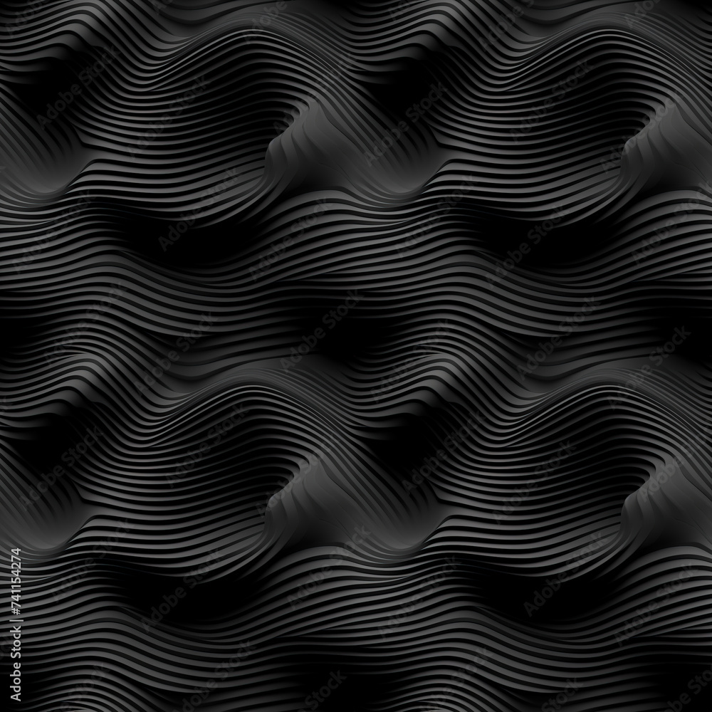 Seamless pattern with abstract 3D shapes