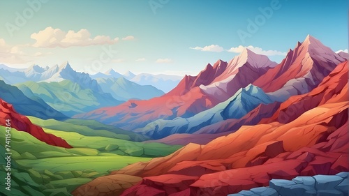Beautiful mountains colourfull background