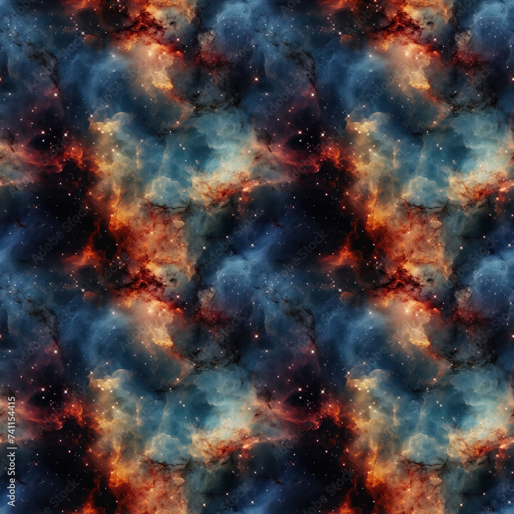 Naklejka premium Seamless pattern with bright multicolored texture of cosmos.