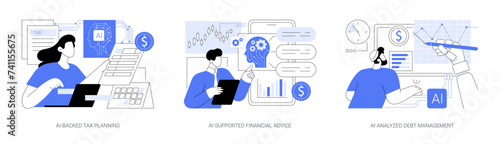 AI Technology in Personal Finance abstract concept vector illustrations.