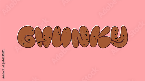 Chunky cookies text, logo, words for branding, packaging, naming
