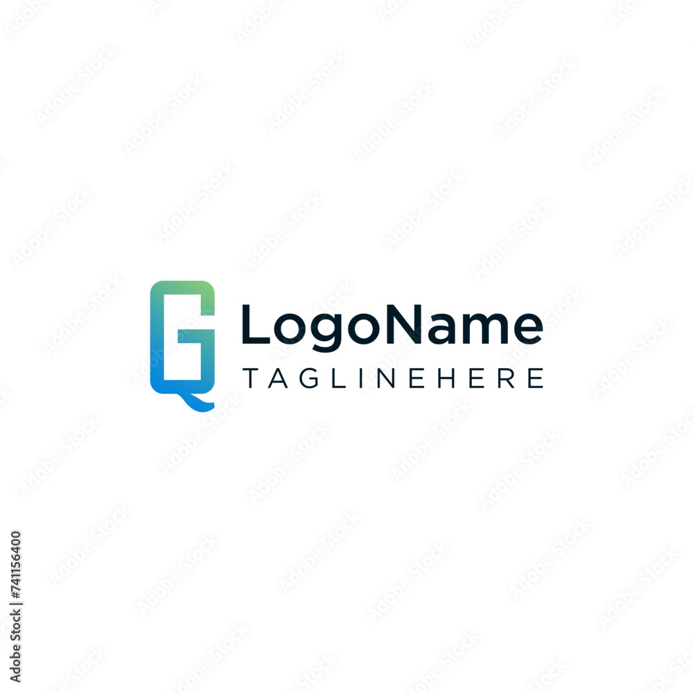 unique Letter QG or GQ logo concept vector