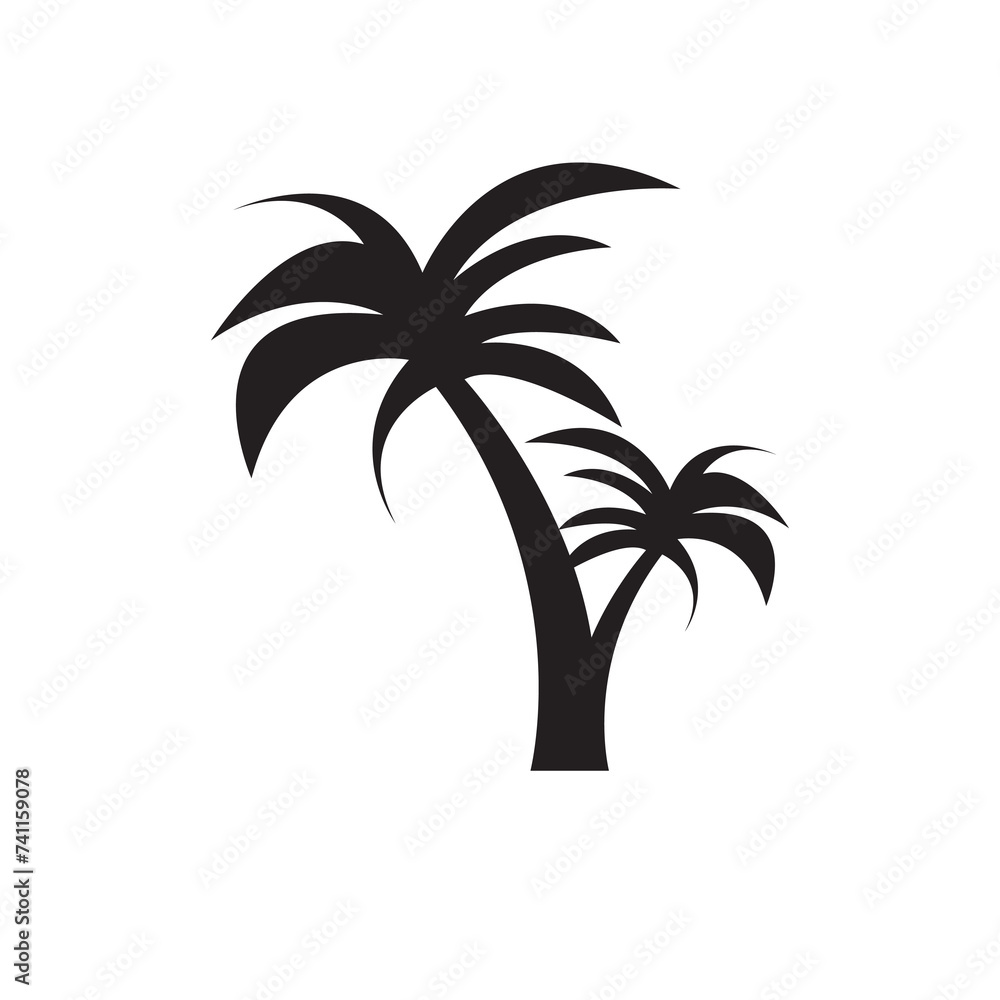 Fototapeta premium palm tree simple flat trendy style vector illustration on white background..eps