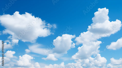 Beautiful Clouds Floating in Blue Sky Background, natural beauty, cloudscape, heavenly clouds, peaceful sky, blue sky with clouds