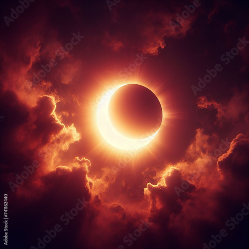 eclipse solar 2024 entre las nubes