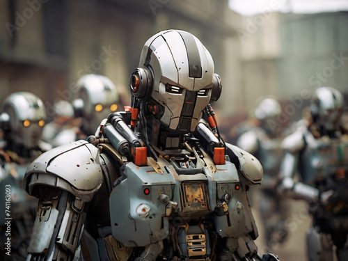 army of humanoid robots with artificial intelligence