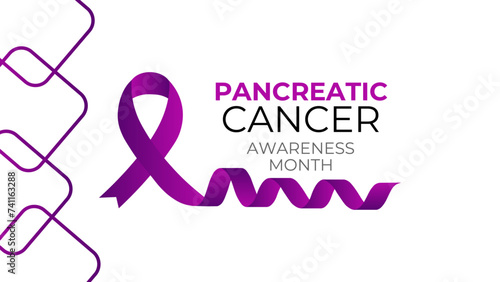 World Pancreatic Cancer Day vector. Purple pancreatic cancer awareness ribbon icon vector isolated on a white background. Important day. Holiday concept. cover, banner, poster. Vector illustration