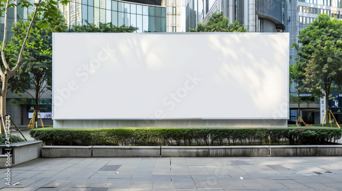 A white blank billboard empty for mockup in the park.