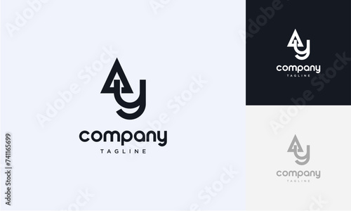 Letter y lowercase initial creative shape abstract with triangle monogram logo