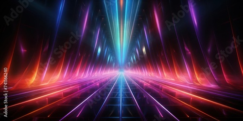 Abstract Background With Neon Lights and Lines Generative AI