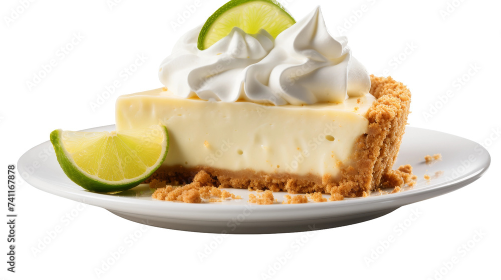 Classic Key Lime Pie Delight on transparent background