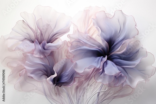 Two Purple Flowers in a Vase Generative AI © Johnathan