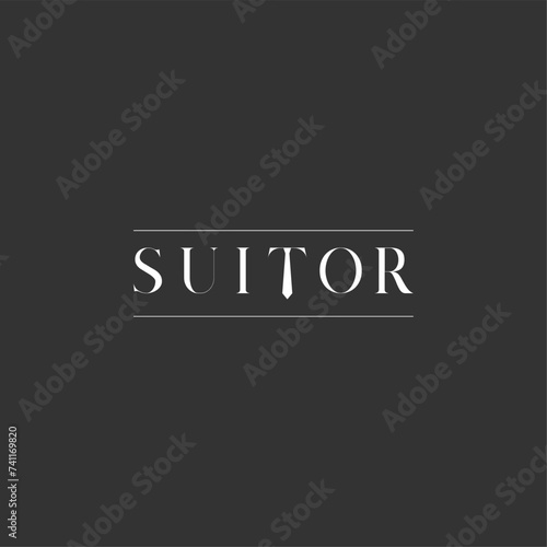 elegant suitor typography logo concept vector icon
