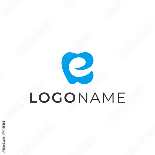 Letter E and Tooth logo concept for destist company