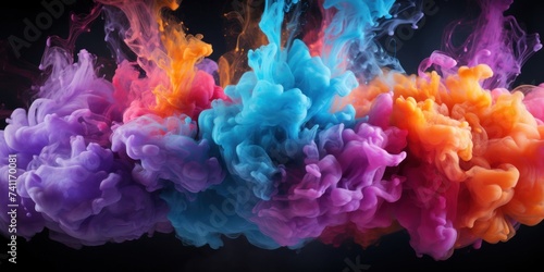 Colored Smoke Floating in the Air Generative AI © Johnathan