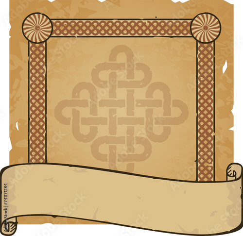 Small Parchment with Scroll and Diamond Celtic Knot