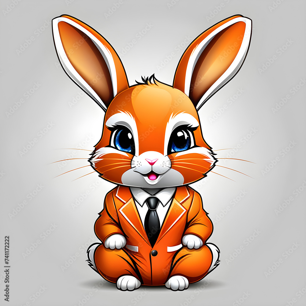 Fototapeta premium Charming Expressions: Captivating Baby Rabbit's Variety of Adorable Faces.(Generative AI)