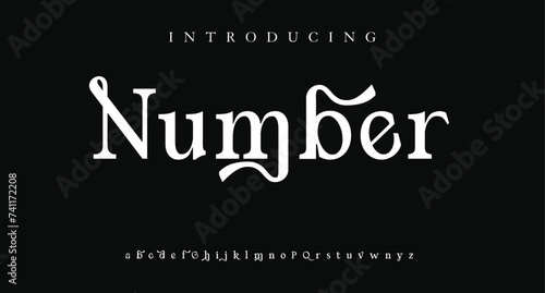 Number signature for documents on Black background. Hand drawn Calligraphy lettering Vector illustration EPS10