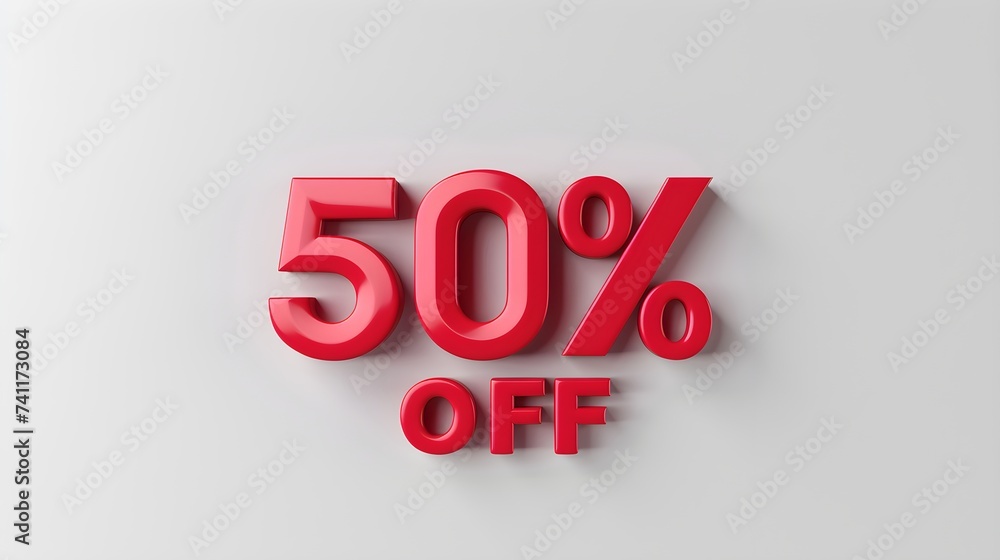 A 50% off promotion discount in red label sign graphic illustration for advertisement concept. A 50% off promotion discount in red label sign graphic illustration for advertisement concept.