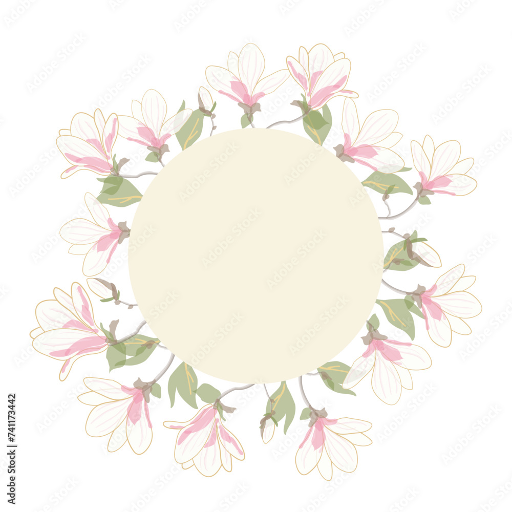 Vector magnolia flowers background illustration Vector magnolia flowers background illustration