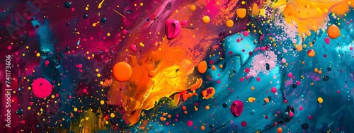 Panel kuchenny z motywem A abstract colorful paint background with splashes watercolor wallpaper illustration.