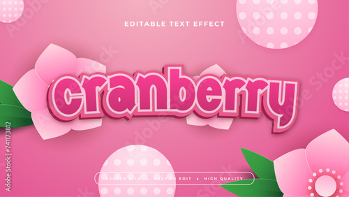 Green white and pink cranberry 3d editable text effect - font style