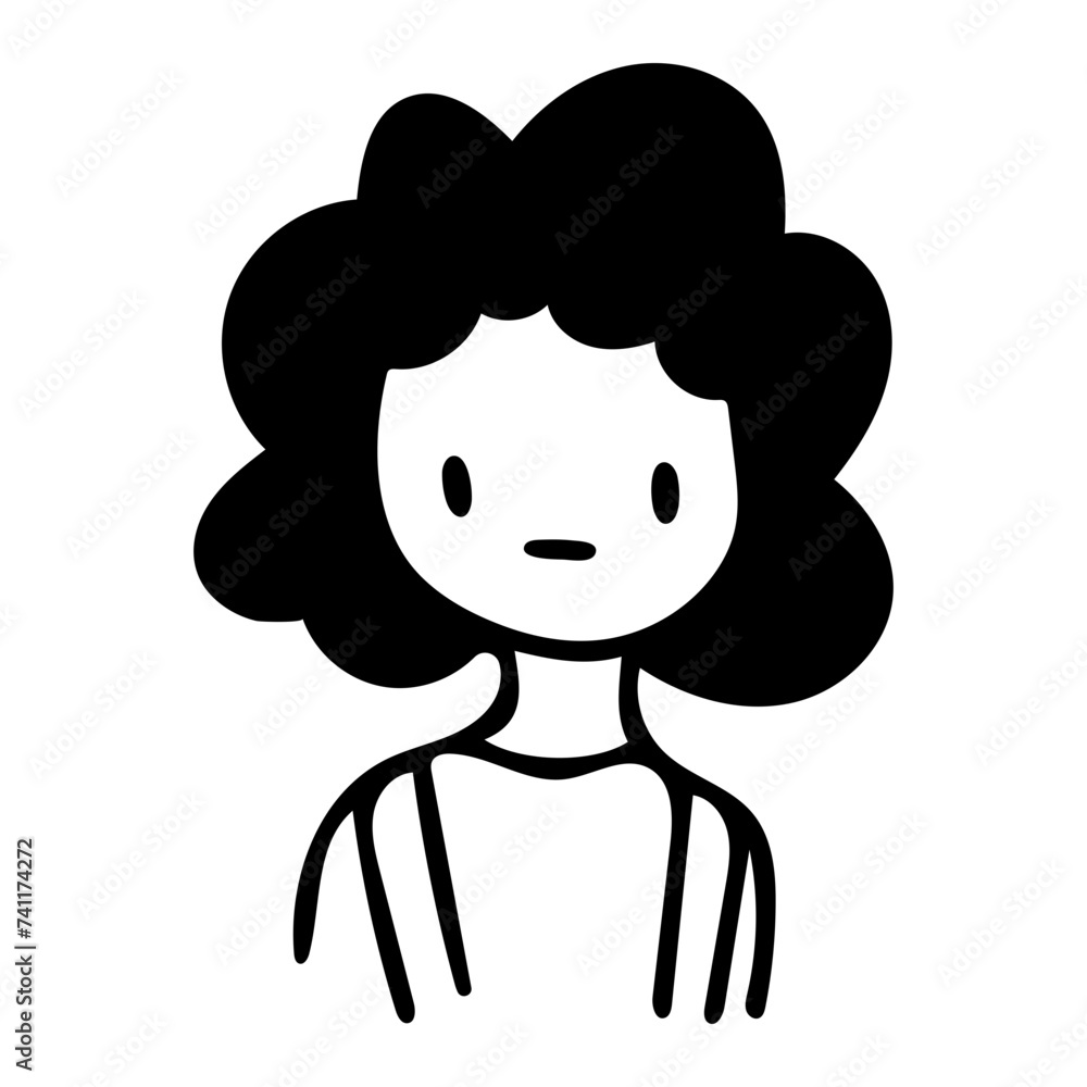 Fototapeta premium Cute female cartoon character