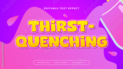 Purple violet and yellow thirst quenching 3d editable text effect - font style