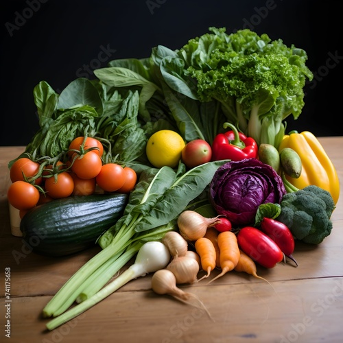 fresh vegetables on a wooden background