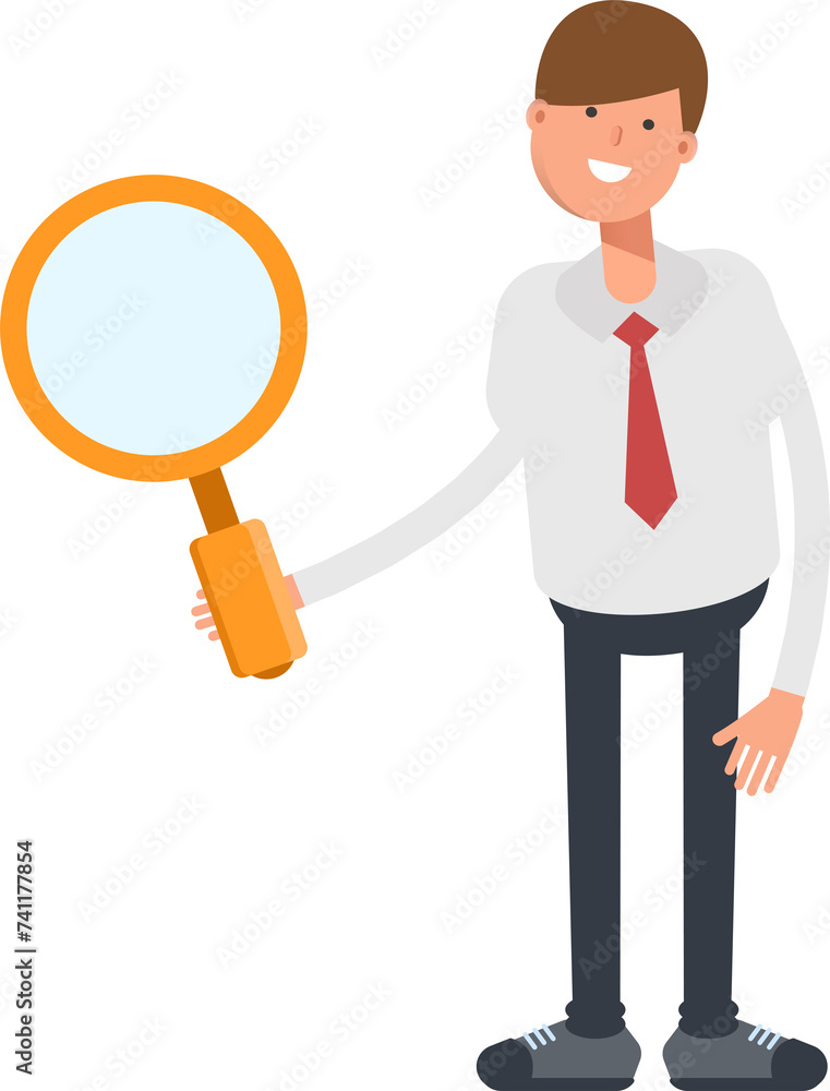 Businessman Character Holding Magnifier
Businessman Character Holding Magnifier