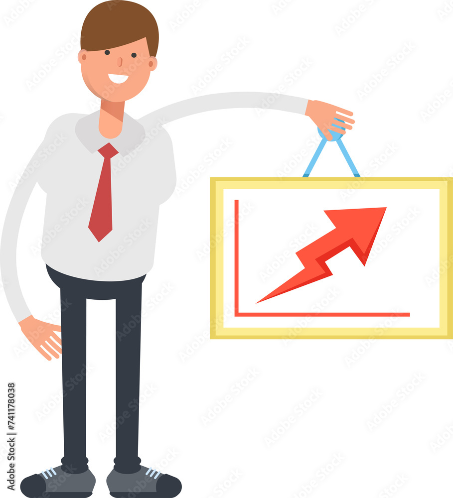 Businessman Character Holding Arrow Chart
Businessman Character Holding Arrow Chart