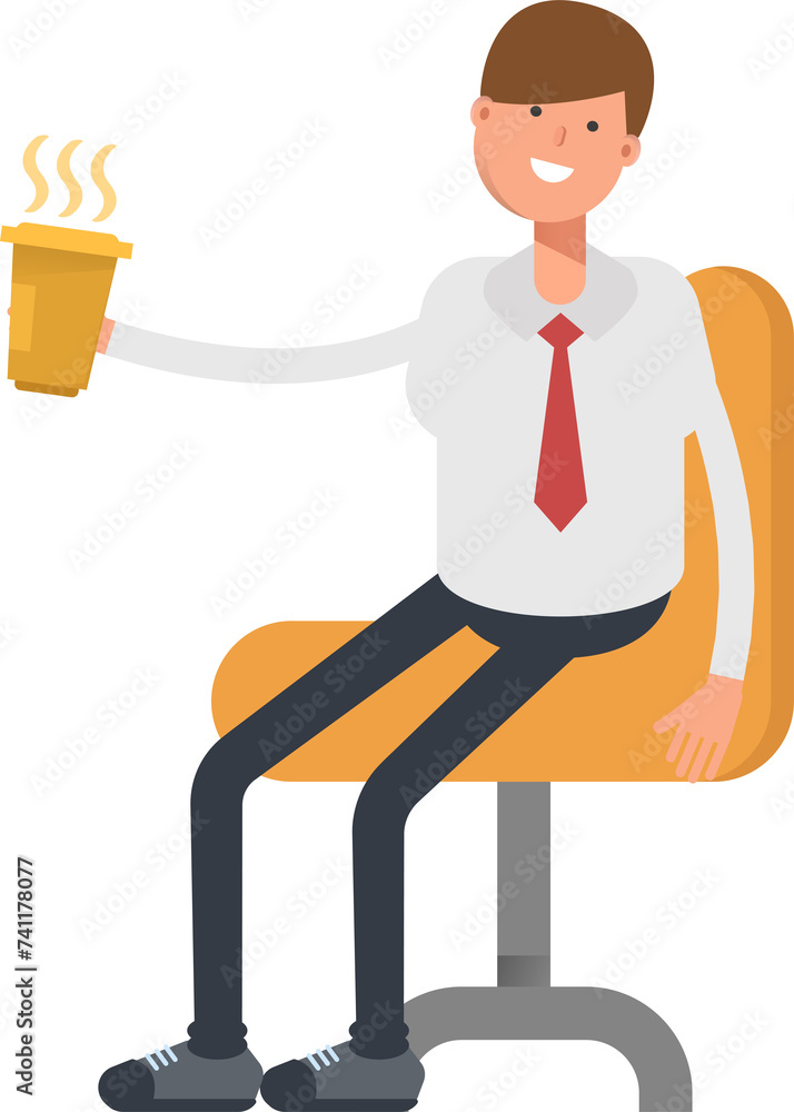 Businessman Character Drinking Coffee
Businessman Character Drinking Coffee