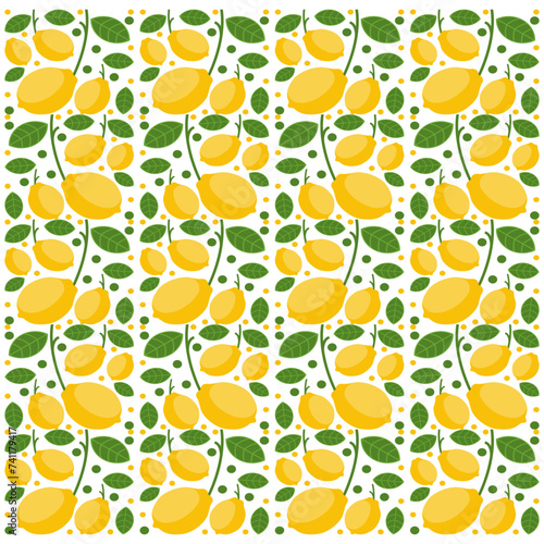 the pattern or seamless shape of lemon fruit 