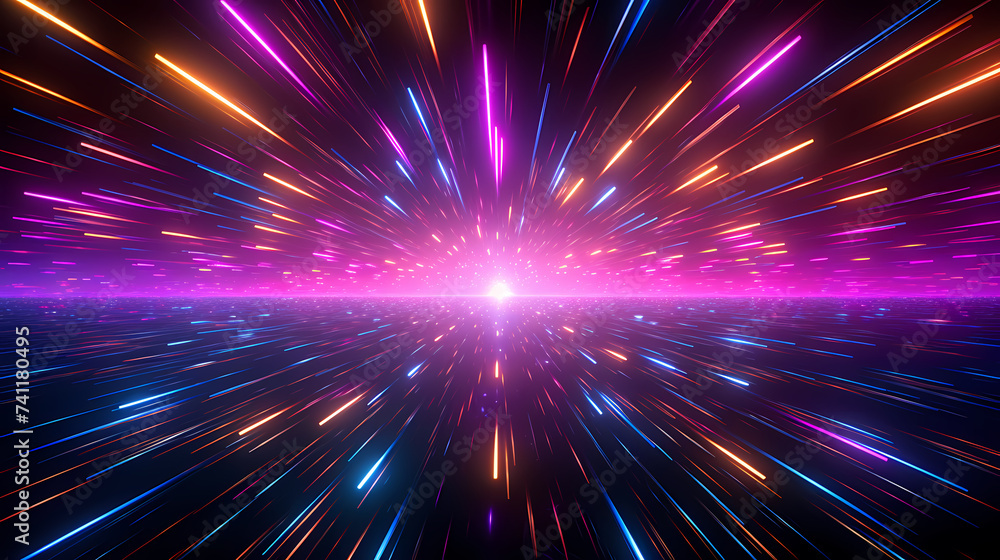 Naklejka premium Horizontal colorful abstract wavy background with waves