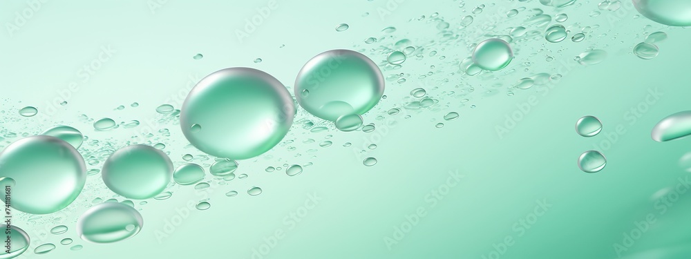 Water bubbles and water ripples on mint green background, summer water ripples wallpaper, cool feeling mint green water bubbles wallpaper