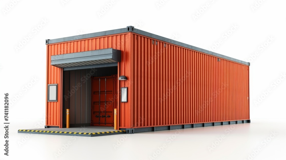 Container Cargo station isolated on white background