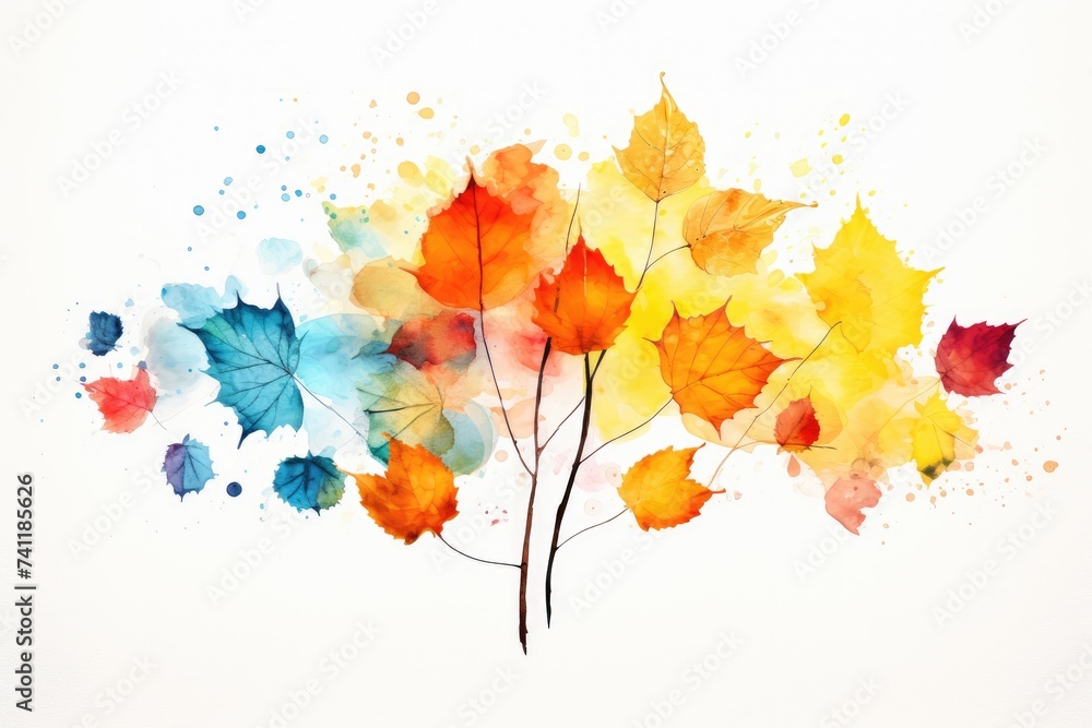 Autumn tree branches with bright colorful leaves Autumn tree branches with bright colorful leaves