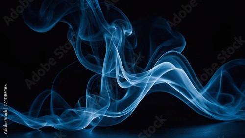 abstract blue smoke energy waves background