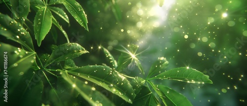 Gleaming Neem Radiance: Witness the shine and glitter of neem leaves, shimmering in the light.