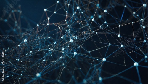 Abstract Technology connected dots and lines background