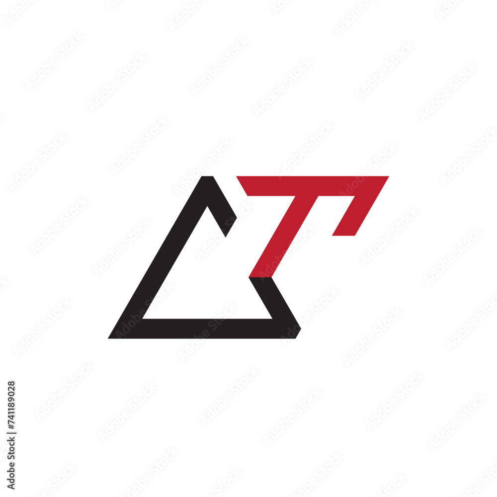 initial letter CT cencept shape logo initial letter CT cencept shape logo