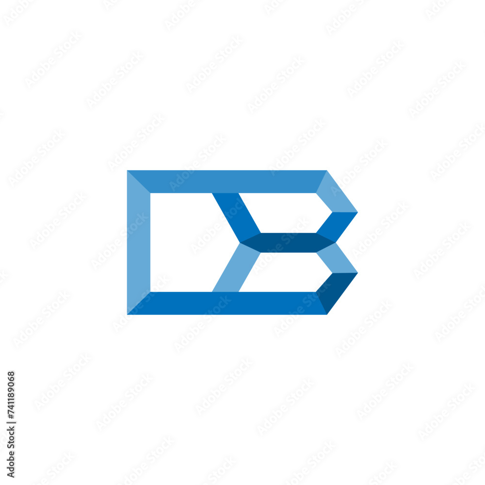 Fototapeta premium Letter DB simple logo blue color 
