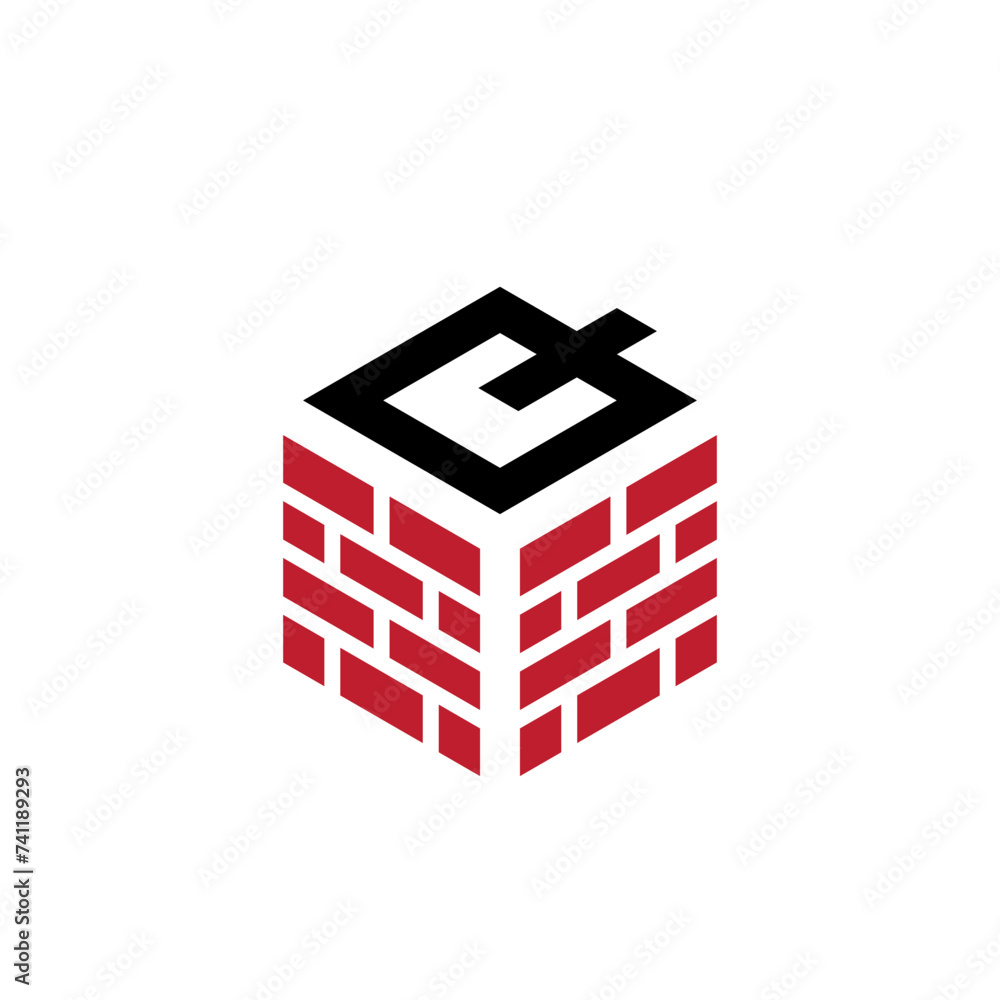 initial letter q hexagon brick logo vector initial letter q hexagon brick logo vector