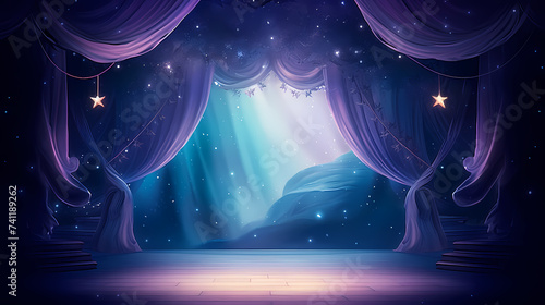 Background copy space curtains illustration photo