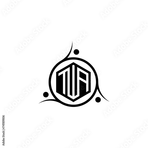 Letter t w a circle logo black
