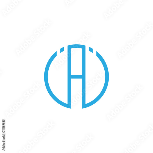 IAI letter circle logo blue color  photo