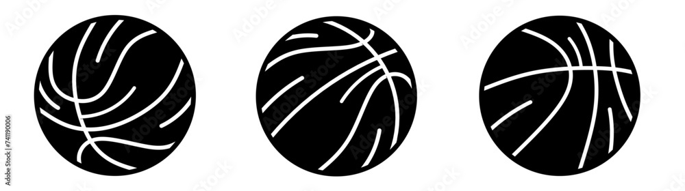 Basketball icon. Collection vector illustration of icons for business. Black icon design.