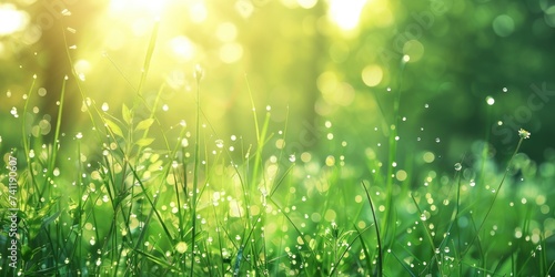 Green grass at sunlight, lo...