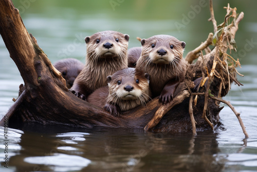 otter nest in the river