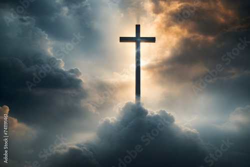 Cross of Jesus Christ with a dramatic background